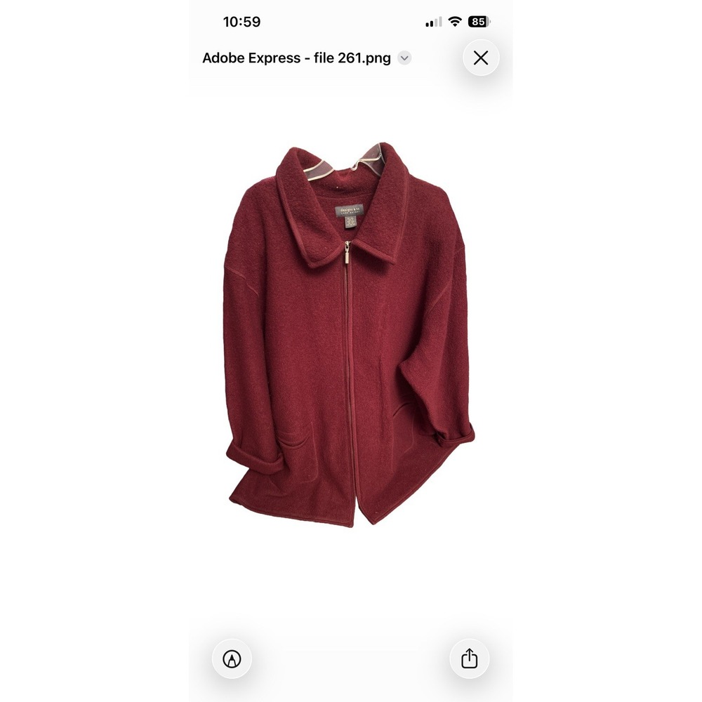 Lane Bryant Deep Red Utility Jacket 100%wool Size 26/28